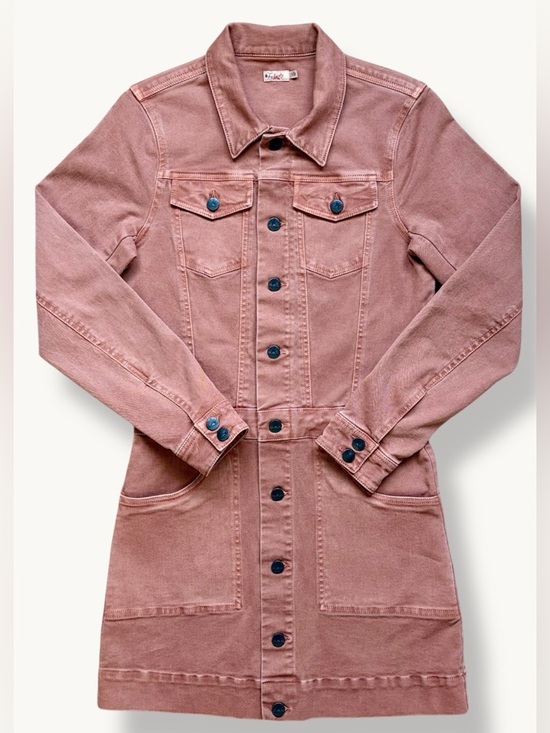 Faherty Dresses & Skirts - Faherty Pink Denim Shirt Dress Button Front Mini Organic Cotton Size S